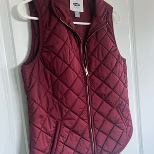 Old Navy Maroon Quilted Vest